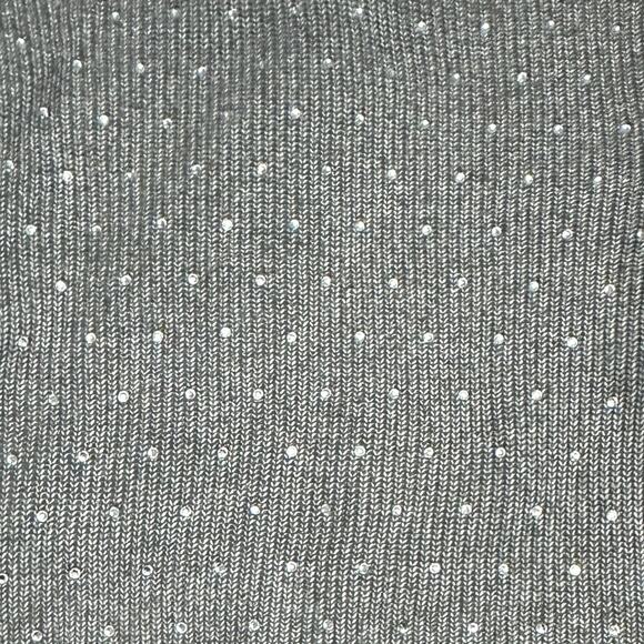 Steve Madden Women’s XS Astro Crystal Turtleneck Sweater Gray Sparkle Cozy Knit - Picture 3 of 8